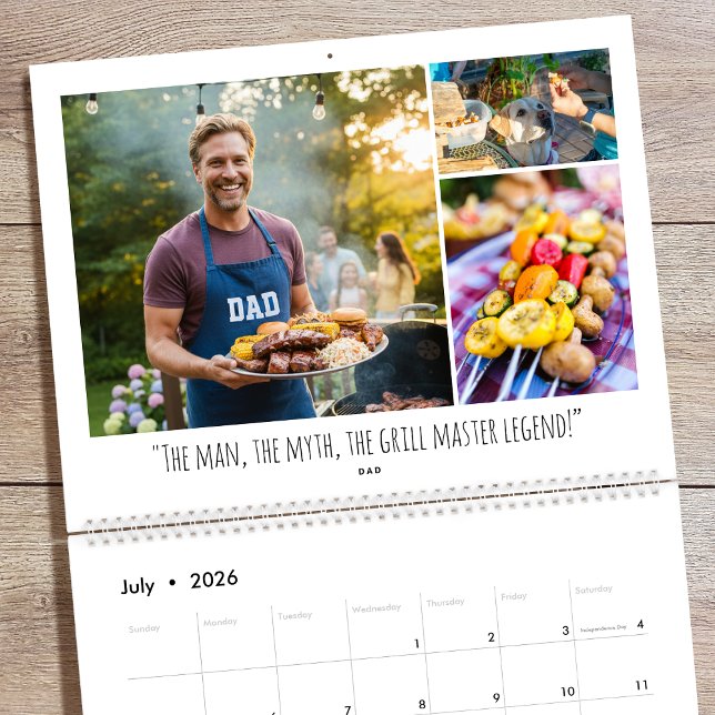 Calendário 2026 Custom Photo Fun Family Quotes Modern (Criador carregado)