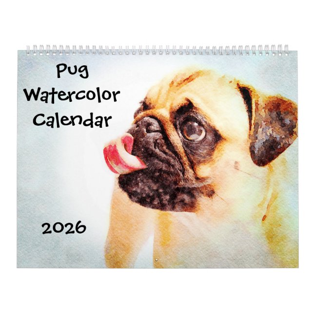Calendário 2026 Cute Pug Dog Mama Mom Owner Pug Lovers Gift (Capa)