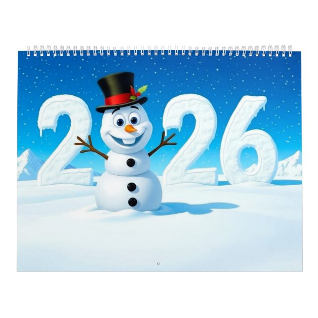 Calendário 2026 Cute Seasonal Character Wall Calendar (Large) (Capa)