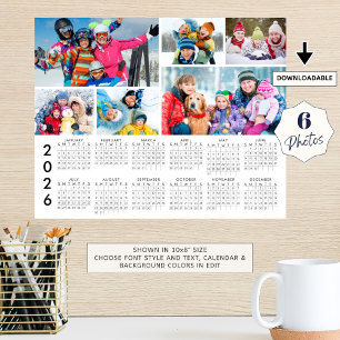 Calendário 2026 de 6 Fotos Colagem Poster Personal