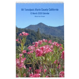 Calendário 2026 do Mt Tamalpais Marin California