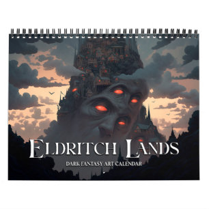 Calendário 2026 Eldritch Lands 6 Dark Fantasy Horror Art