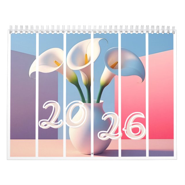 Calendário 2026 Elegant Calla Lily Floral Calendar (Capa)