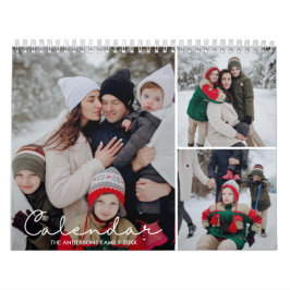 Calendário 2026 Elegant Simple Custom Family Photo Collage