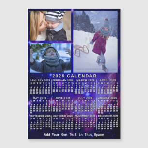 Calendário 2026 Espaço Nebulosa 3 Fotos Personaliz