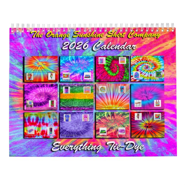 Calendário 2026 Everything Tie-Dye Calendar (Verso)
