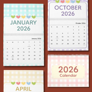 Calendário 2026 Fofo e Colorido