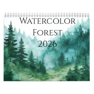 Calendário 2026 Forest Watercolors Calendar: A Year of Serene
