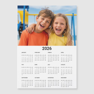 Calendário 2026 Foto da Família Ímã de Geladeira M