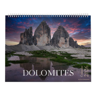 Calendário 2026 Foto da natureza e paisagem do Dolomites