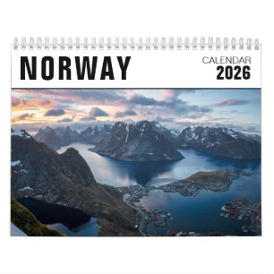 Calendário 2026 - Foto da paisagem da Noruega