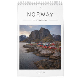 Calendário 2026 - Foto da paisagem da Noruega