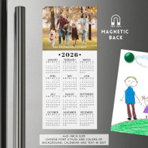 Calendário 2026 Foto Magnético Personalizado