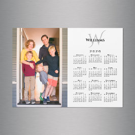 Calendário 2026 Foto Personalizada Monograma Nome