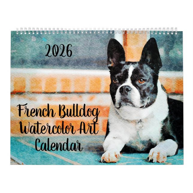 Calendário 2026 French Bulldog Dog Mama Frenchie Lovers Gift (Capa)