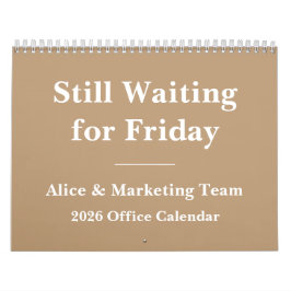 Calendário 2026 Funny Office Countdown to Weekend