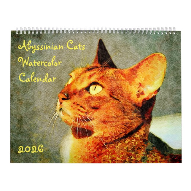 Calendário 2026 Gorgeous Abyssinian Cat Lovers Gift (Capa)