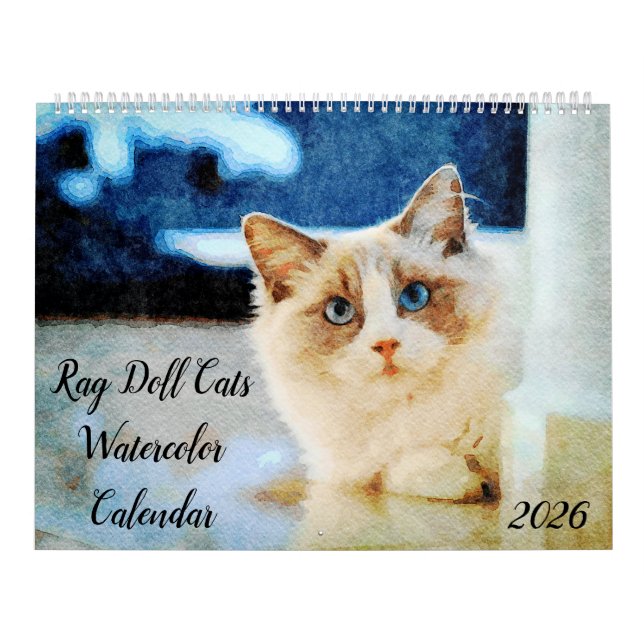 Calendário 2026 Gorgeous Rag Doll Cat Mam Lover Owner Gift (Capa)