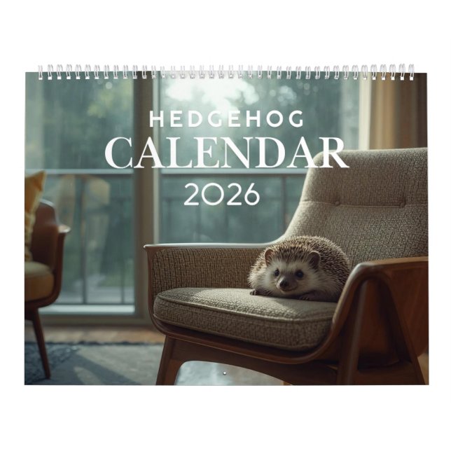 Calendário 2026 Hedgehog Wall Calendar | 12 Month (Capa)
