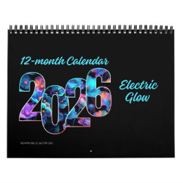 Calendário 2026 Iniciar o ano BRIGHT com este brilho elétrico