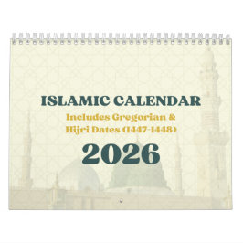 Calendário 2026 Islamic Hijri Calendar | Gregorian + Hijri