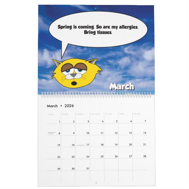 Calendário 2026 Jerry The Cat Calendar (Mar 2026)