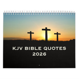 Calendário 2026 KJV Bible Scripture Three Crosses Inspiration
