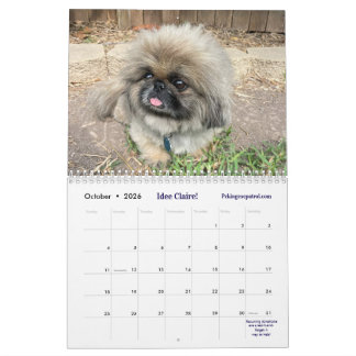 Calendário 2026 Liz E.'s Pekingese Calendar