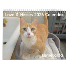 Calendário 2026 Love & Hisses Calendar - Esmeralda