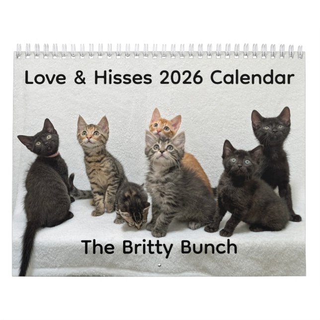 Calendário 2026 Love & Hisses Calendar - the Britty Bunch (Capa)