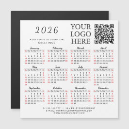 Calendário 2026 Magnet Business QR Code Empresa Lo