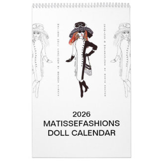 Calendário 2026 MatisseFashions Illustration Calendar