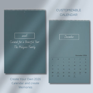 Calendário 2026 Minimalista Moderno Elegante