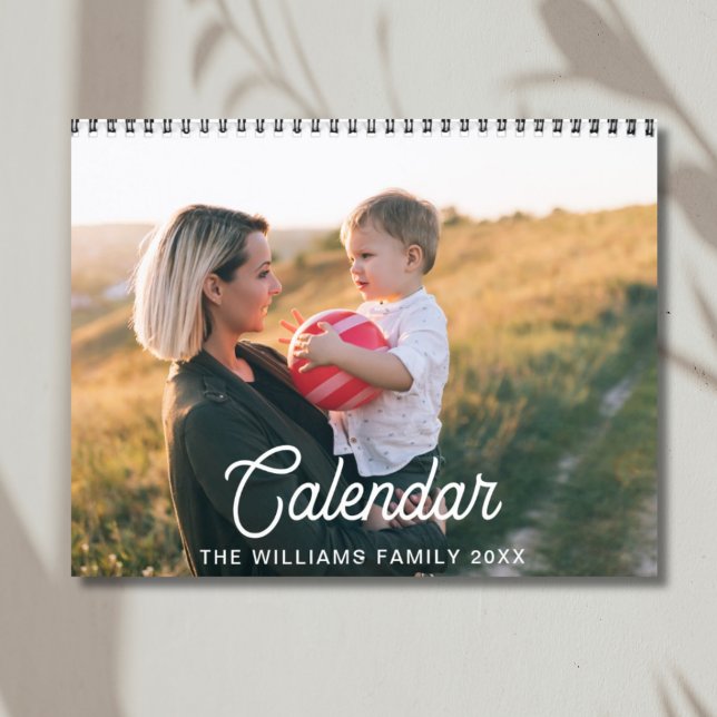 Calendário 2026 Modern Crie Sua Própria Foto Personalizada Da (2026 Modern Create Your Own Custom Family Photo Calendar | Front)
