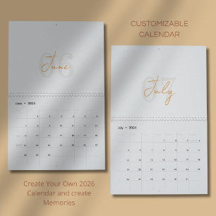 Calendário 2026 Moderno Simples Elegante