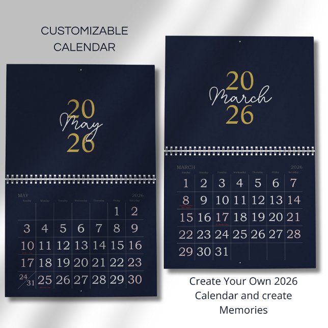 Calendário 2026 Moderno Simples Elegante (Criador carregado)