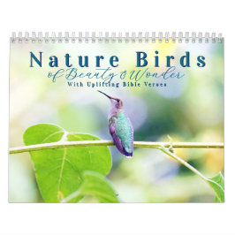 Calendário 2026 Natureza Pássaros com Escrituras Inspiradoras