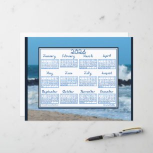 Calendário 2026 Ondas do Oceano Rochas da Praia Fo