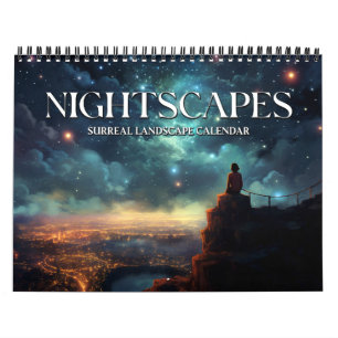 Calendário 2026 paisagens noturnas 4 Paisagem Espacial Surrea