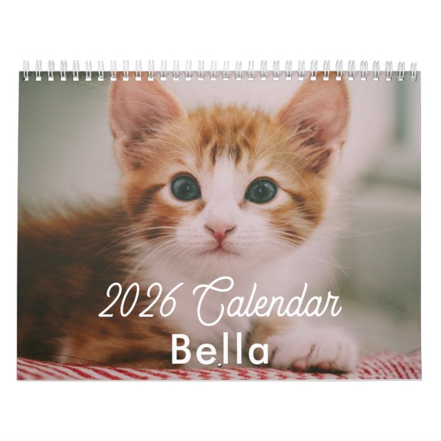 Calendário 2026 Personalized Cat Photos Create Your Own (Capa)