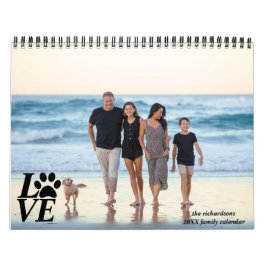 Calendário 2026 Personalized Dog & Family Photo Moments 