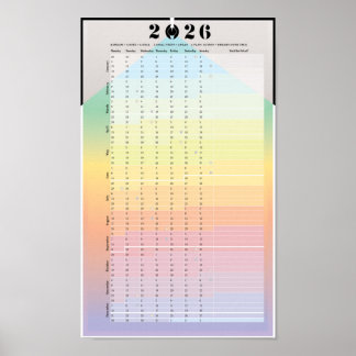 Calendário 2026 - Poster do planejador da Lua
