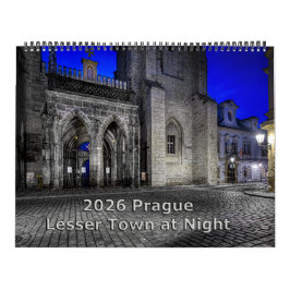 Calendário 2026 Prague Lesser Town at Night Calendar