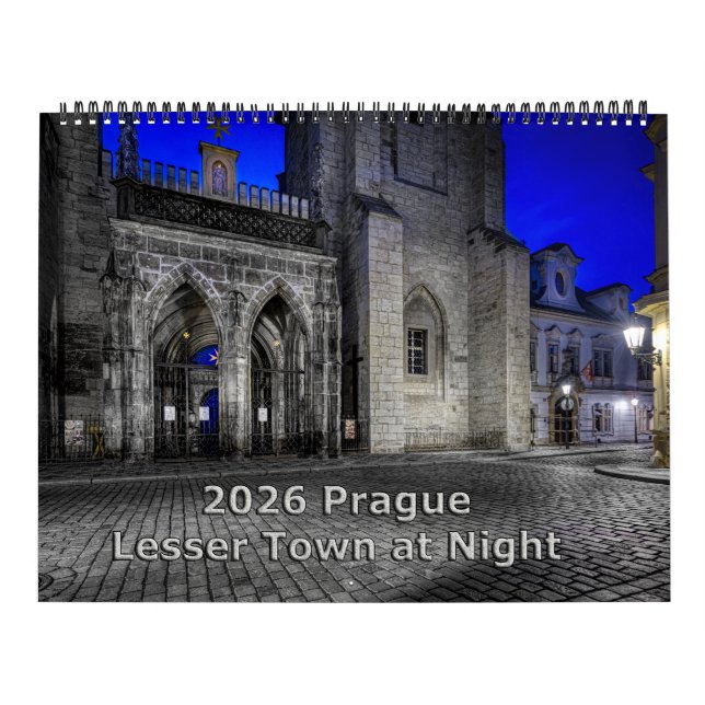 Calendário 2026 Prague Lesser Town at Night Calendar (Capa)