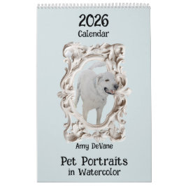 Calendário 2026: Retratos de Pet de Aquarela por A