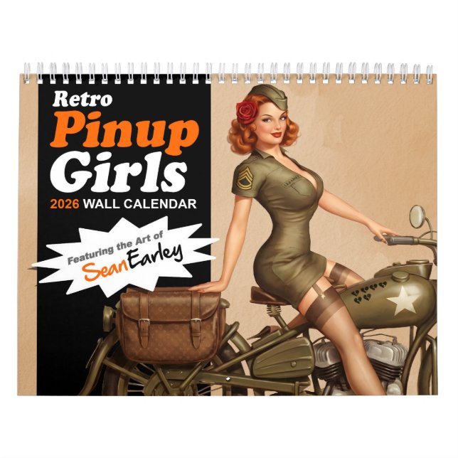 Calendário 2026 Retro Pinup Girl Wall Calendar (Capa)
