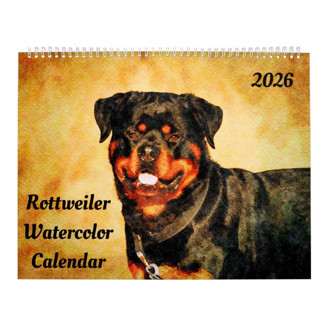 Calendário 2026 Rottweiler Dog Rottie Mama Owner Lover Gift (Capa)