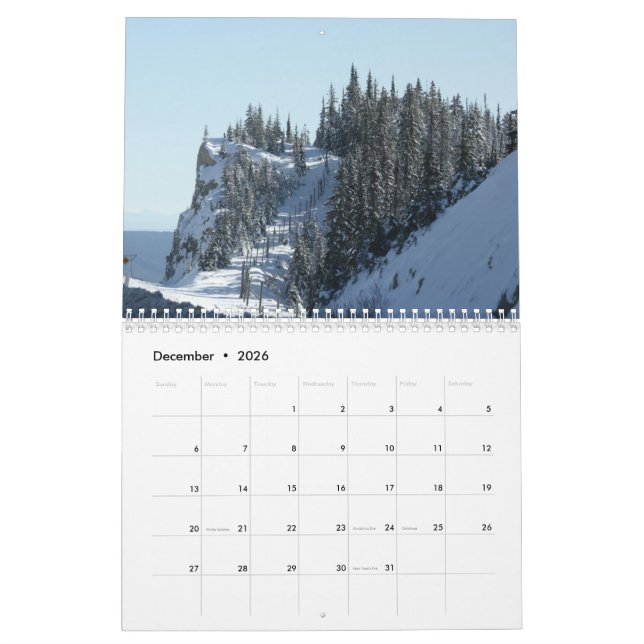 Calendário 2026 Scenic Wilderness Landscape  Calendar (Dez 2026)