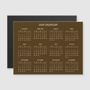 Calendário 2026 Simples Mas Elegante Ímã