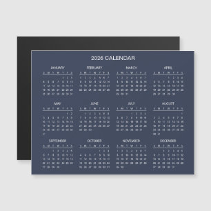 Calendário 2026 Simples Mas Elegante Ímã